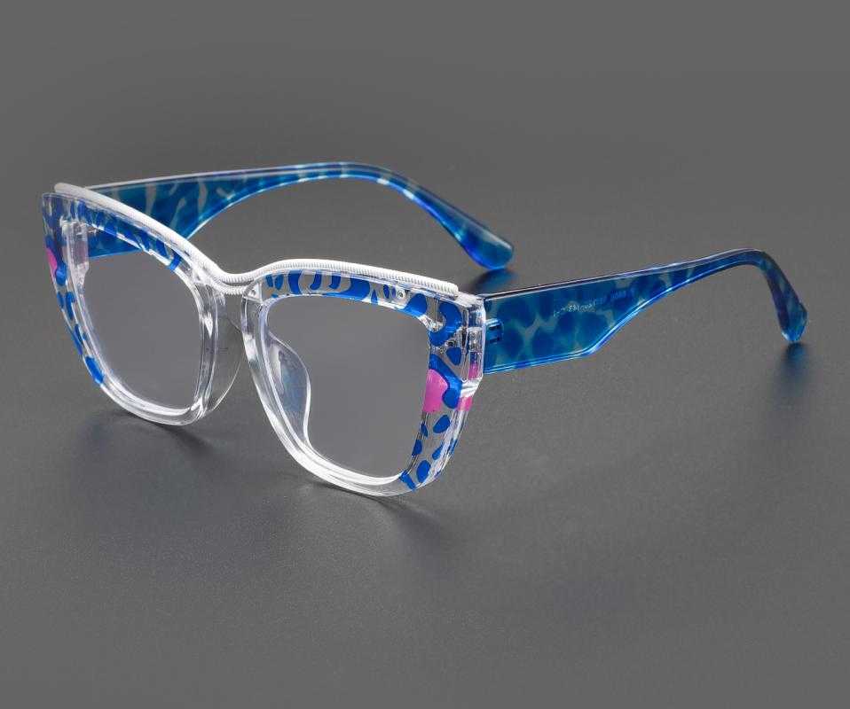 Lynn Blue Plastic Eyeglasses , UniversalBridgeFit Frames from ABBE Glasses