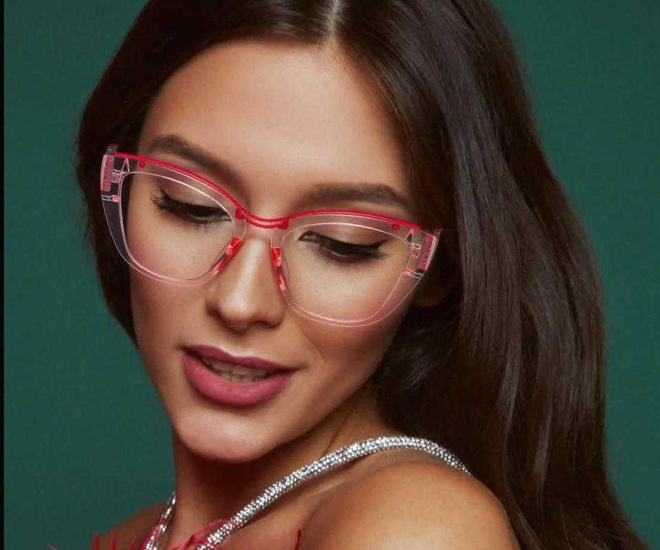 Lynn Pink Plastic Eyeglasses , UniversalBridgeFit Frames from ABBE Glasses
