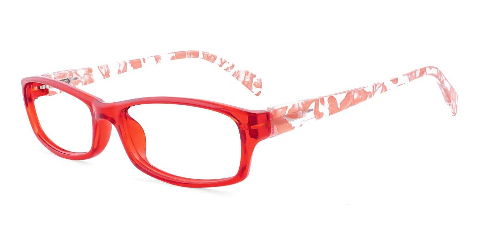 Arno Red Plastic Eyeglasses , SpringHinges , UniversalBridgeFit Frames from ABBE Glasses
