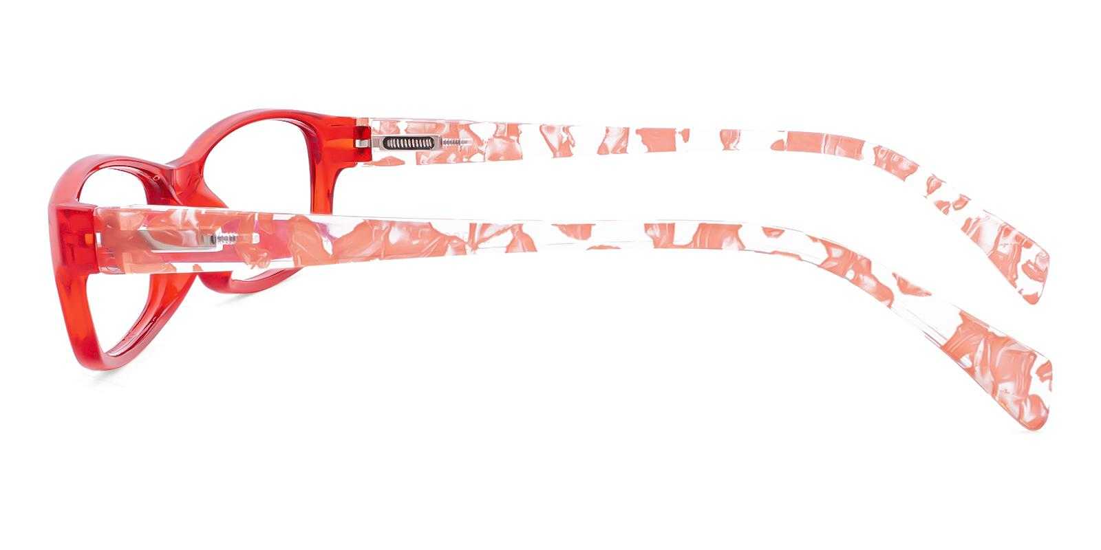 Arno Red Plastic Eyeglasses , SpringHinges , UniversalBridgeFit Frames from ABBE Glasses