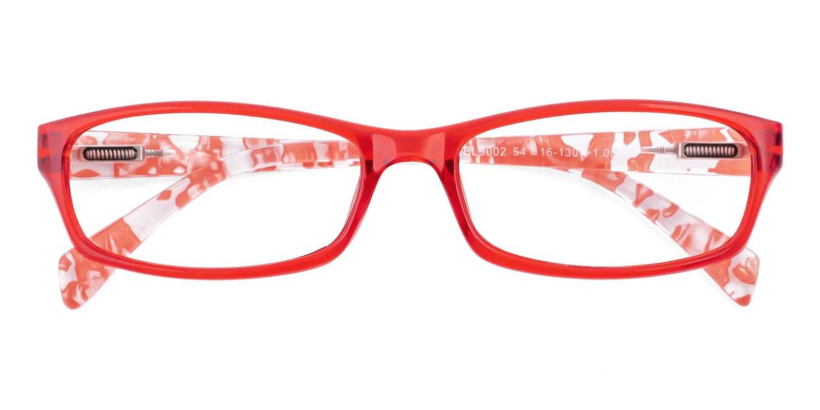 Arno Red Plastic Eyeglasses , SpringHinges , UniversalBridgeFit Frames from ABBE Glasses