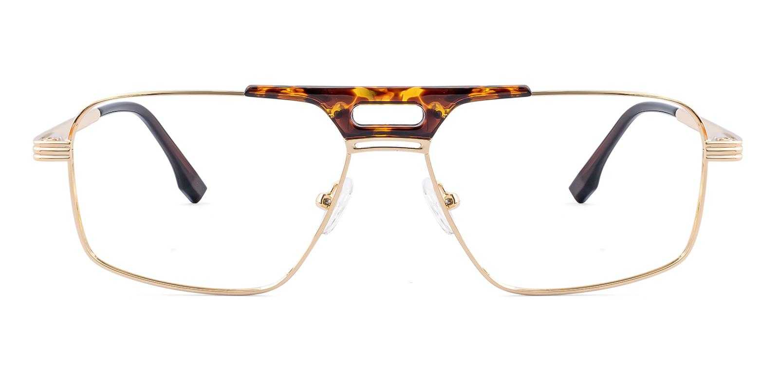 Astoria Gold Metal Eyeglasses , SpringHinges , UniversalBridgeFit Frames from ABBE Glasses