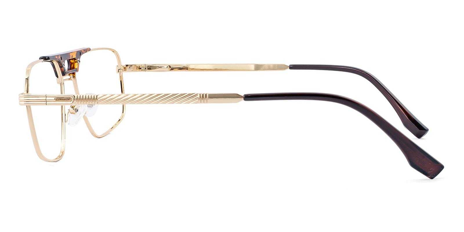 Astoria Gold Metal Eyeglasses , SpringHinges , UniversalBridgeFit Frames from ABBE Glasses