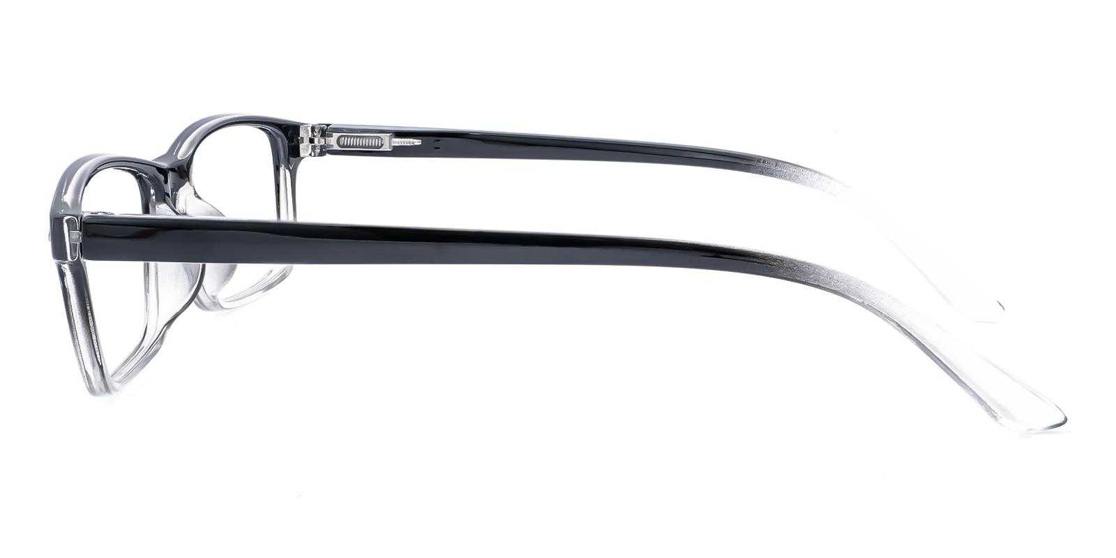 Modesto Black Plastic Eyeglasses , SpringHinges , UniversalBridgeFit Frames from ABBE Glasses