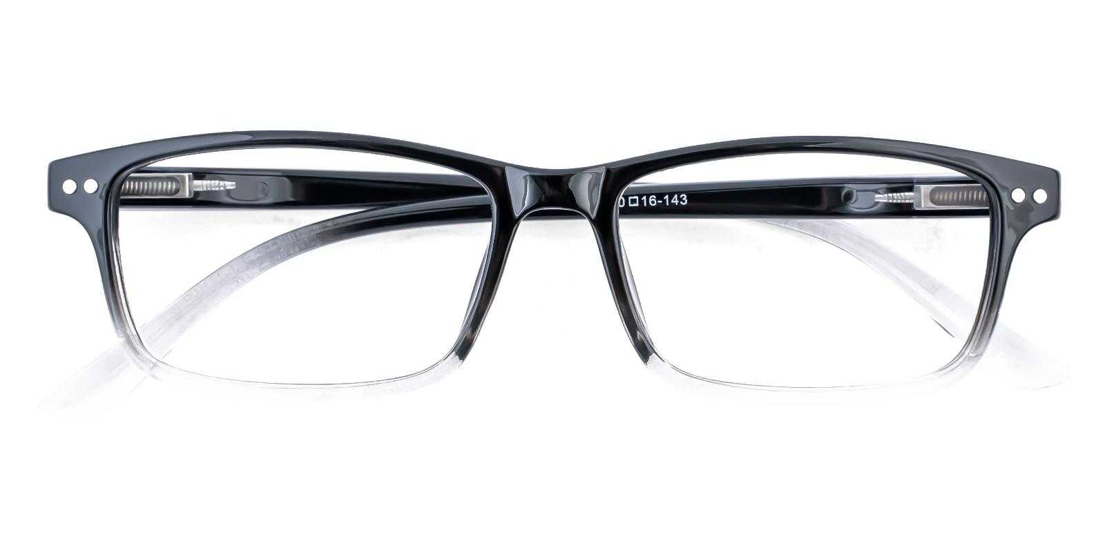 Modesto Black Plastic Eyeglasses , SpringHinges , UniversalBridgeFit Frames from ABBE Glasses