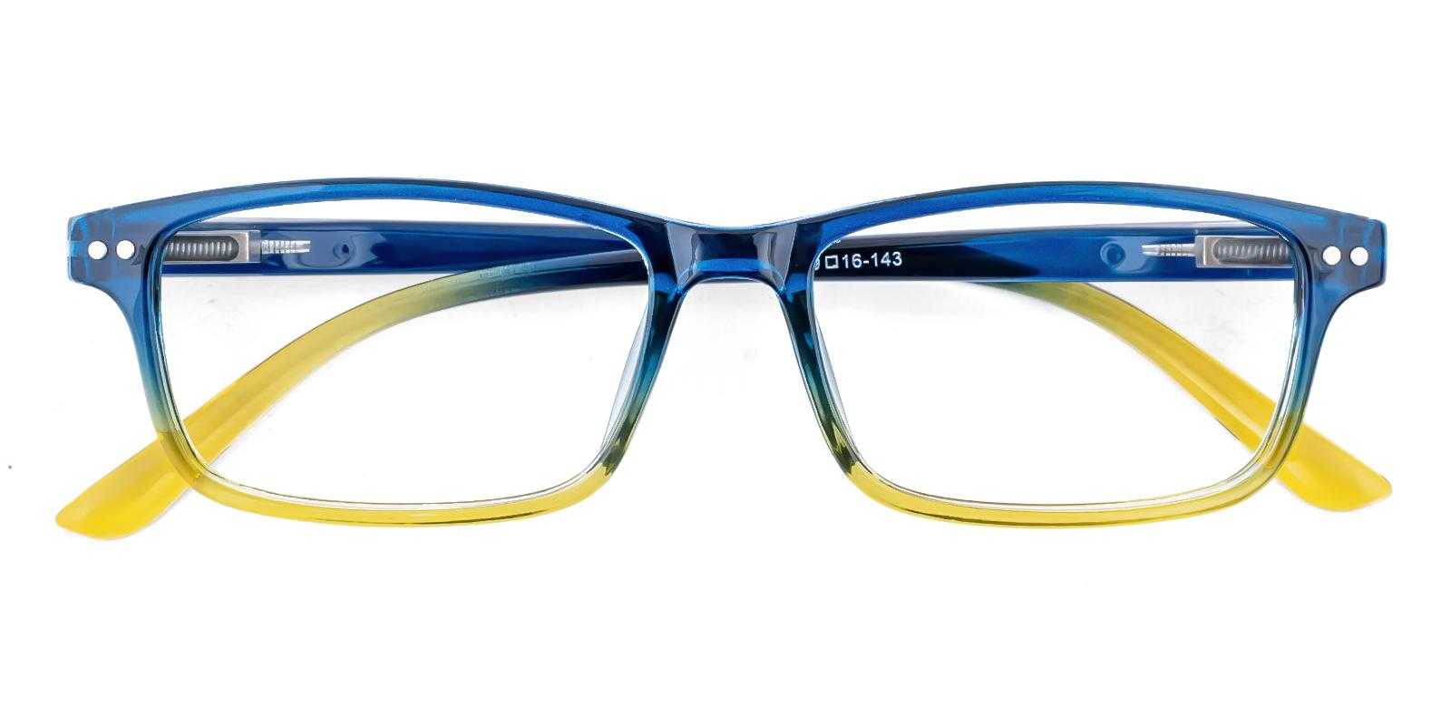 Modesto Blue Plastic Eyeglasses , SpringHinges , UniversalBridgeFit Frames from ABBE Glasses