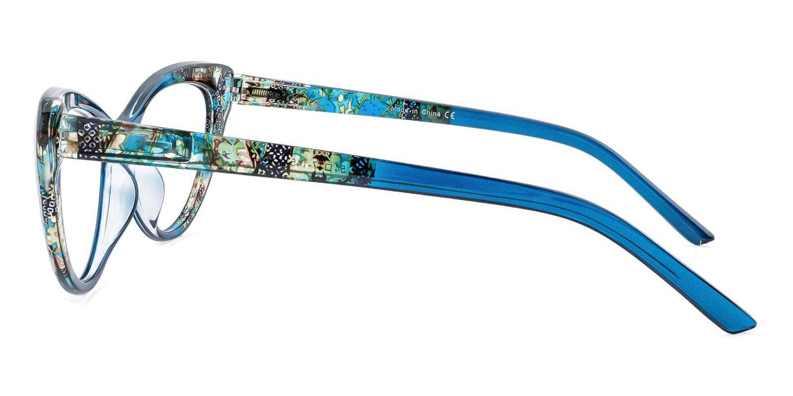 Aubrey Blue Plastic Eyeglasses , SpringHinges , UniversalBridgeFit Frames from ABBE Glasses