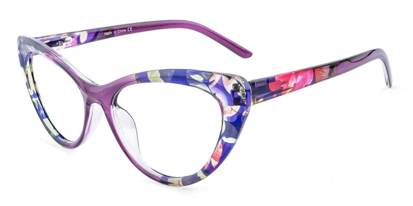 Aubrey Purple Plastic Eyeglasses , SpringHinges , UniversalBridgeFit Frames from ABBE Glasses