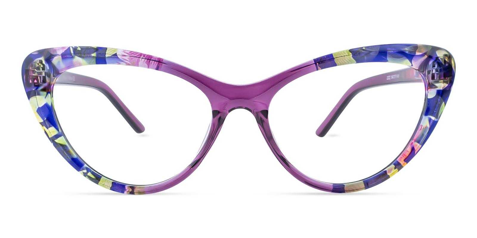 Aubrey Purple Plastic Eyeglasses , SpringHinges , UniversalBridgeFit Frames from ABBE Glasses