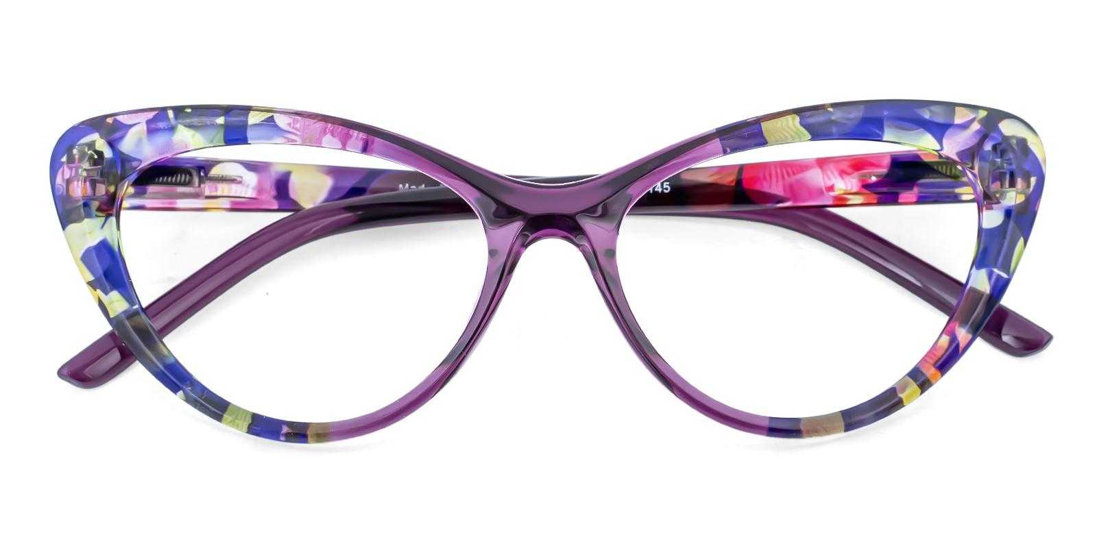 Aubrey Purple Plastic Eyeglasses , SpringHinges , UniversalBridgeFit Frames from ABBE Glasses