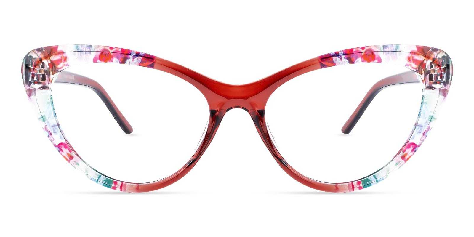 Aubrey Red Plastic Eyeglasses , SpringHinges , UniversalBridgeFit Frames from ABBE Glasses