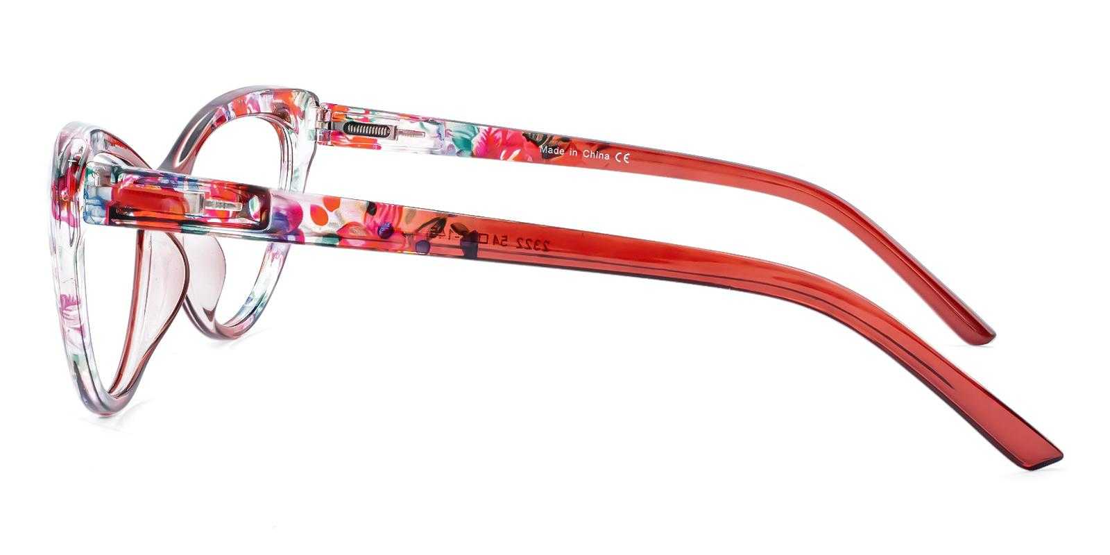 Aubrey Red Plastic Eyeglasses , SpringHinges , UniversalBridgeFit Frames from ABBE Glasses