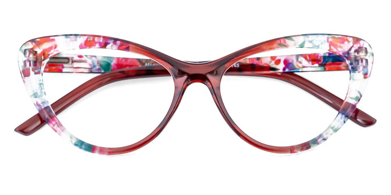 Aubrey Red Plastic Eyeglasses , SpringHinges , UniversalBridgeFit Frames from ABBE Glasses