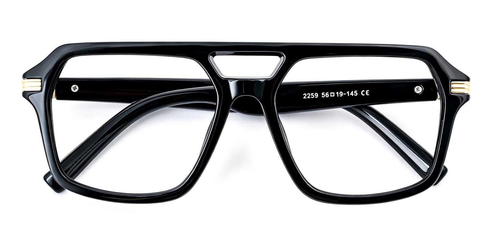 Christoper Black Plastic Eyeglasses , UniversalBridgeFit Frames from ABBE Glasses