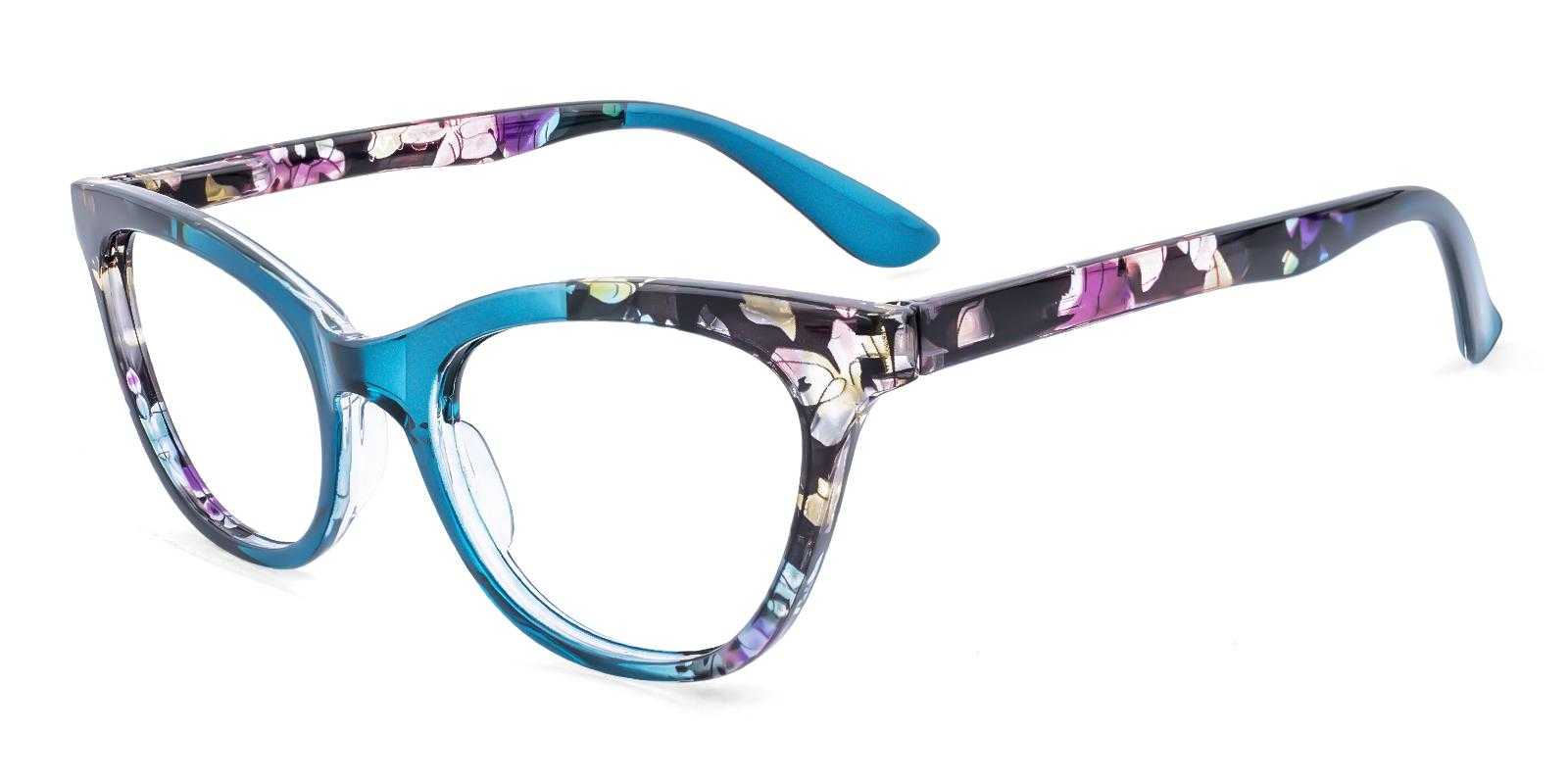 Gulfport Blue Plastic Eyeglasses , SpringHinges , UniversalBridgeFit Frames from ABBE Glasses
