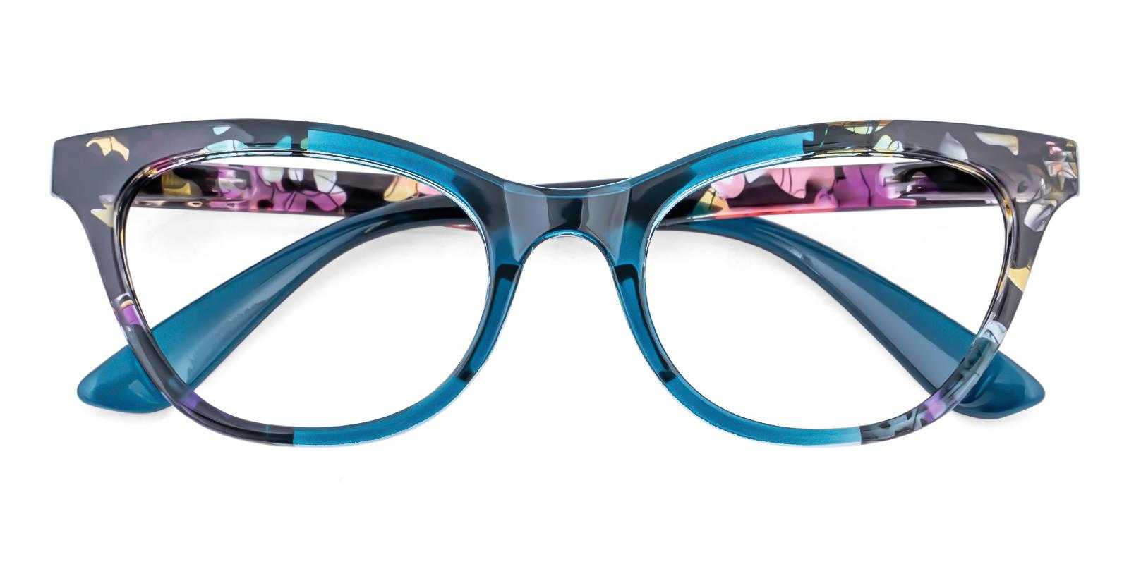 Gulfport Blue Plastic Eyeglasses , SpringHinges , UniversalBridgeFit Frames from ABBE Glasses