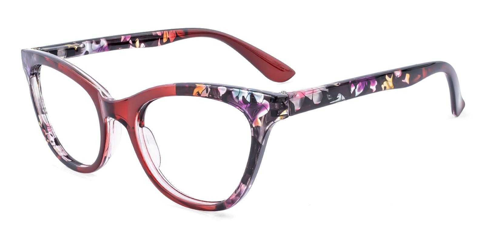 Gulfport Red Plastic Eyeglasses , SpringHinges , UniversalBridgeFit Frames from ABBE Glasses