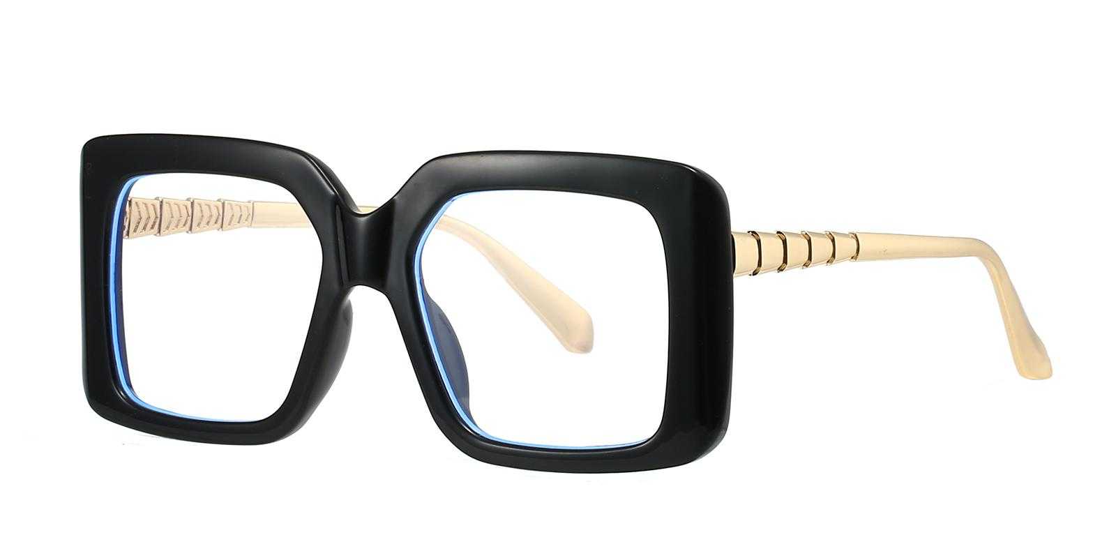 Kansas Black Plastic Eyeglasses , UniversalBridgeFit Frames from ABBE Glasses