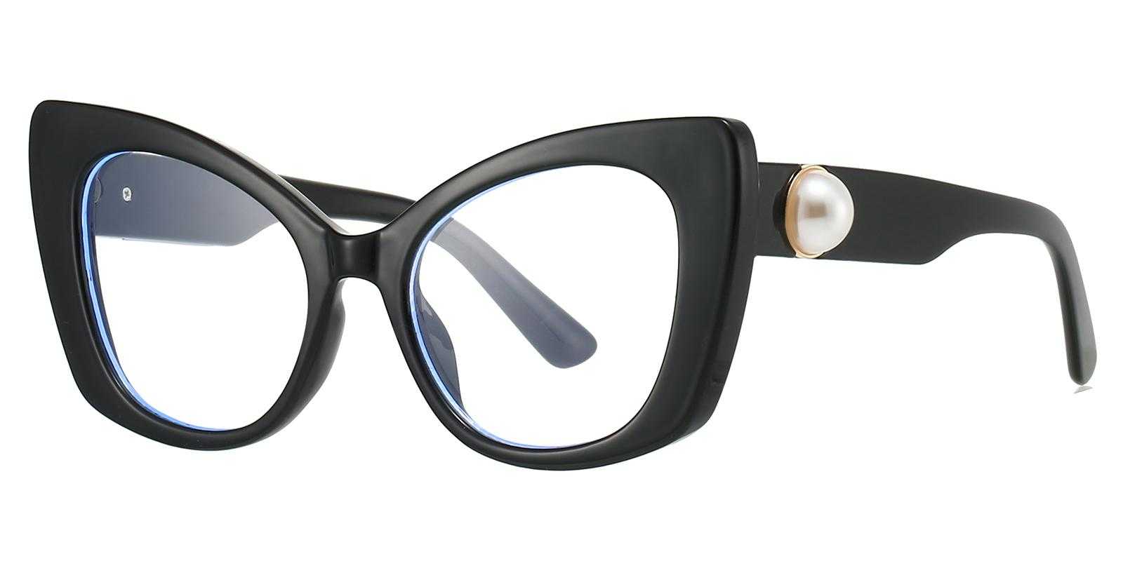 Iris Black Plastic Eyeglasses , UniversalBridgeFit Frames from ABBE Glasses