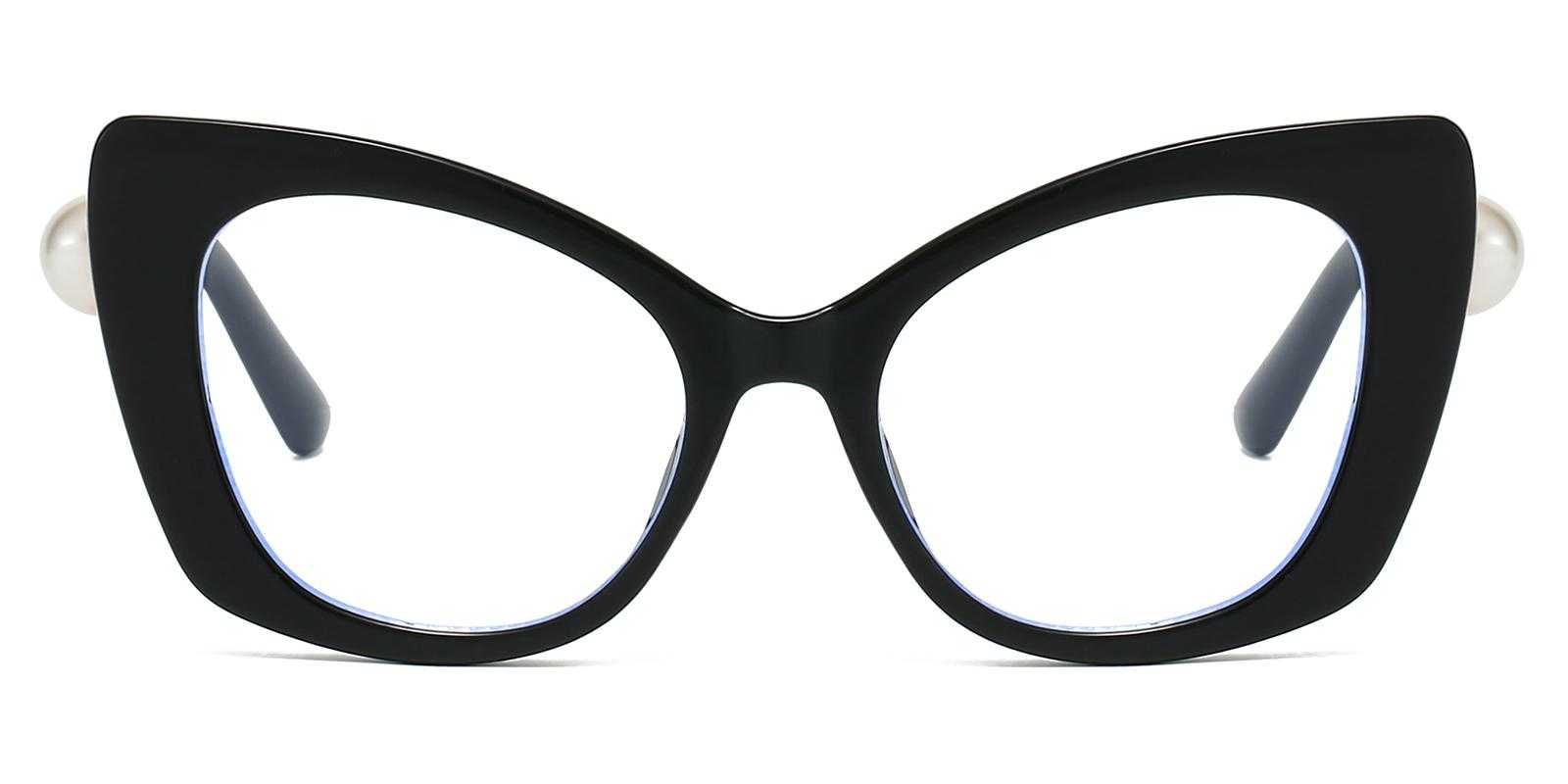 Iris Black Plastic Eyeglasses , UniversalBridgeFit Frames from ABBE Glasses