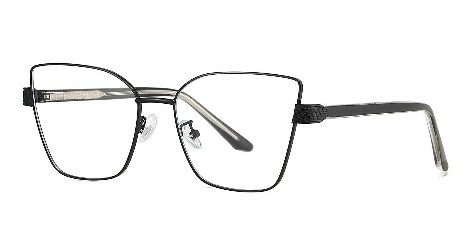 Muskegon Black Metal Eyeglasses , SpringHinges , NosePads Frames from ABBE Glasses