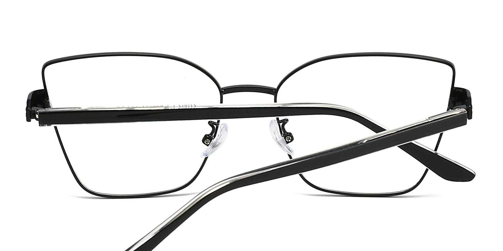 Muskegon Black Metal Eyeglasses , SpringHinges , NosePads Frames from ABBE Glasses