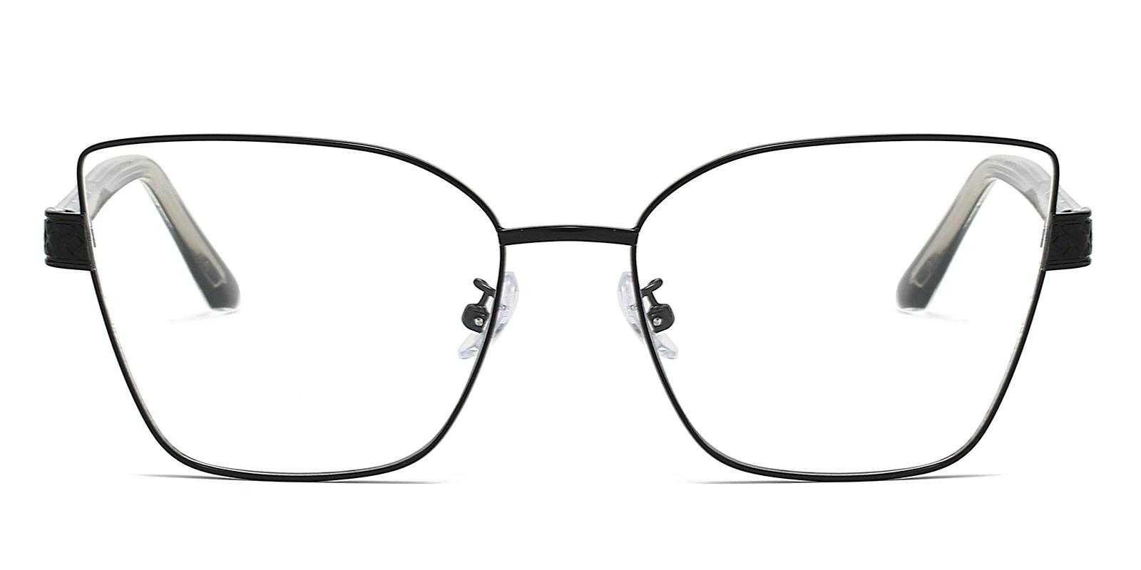 Muskegon Black Metal Eyeglasses , SpringHinges , NosePads Frames from ABBE Glasses