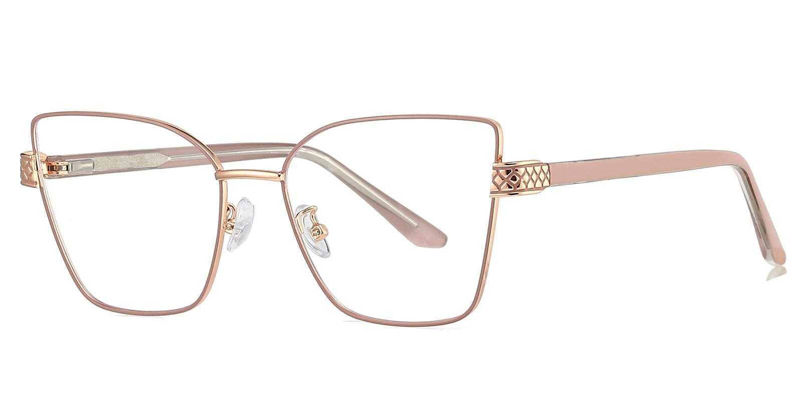 Muskegon Rosegold Metal Eyeglasses , SpringHinges , NosePads Frames from ABBE Glasses