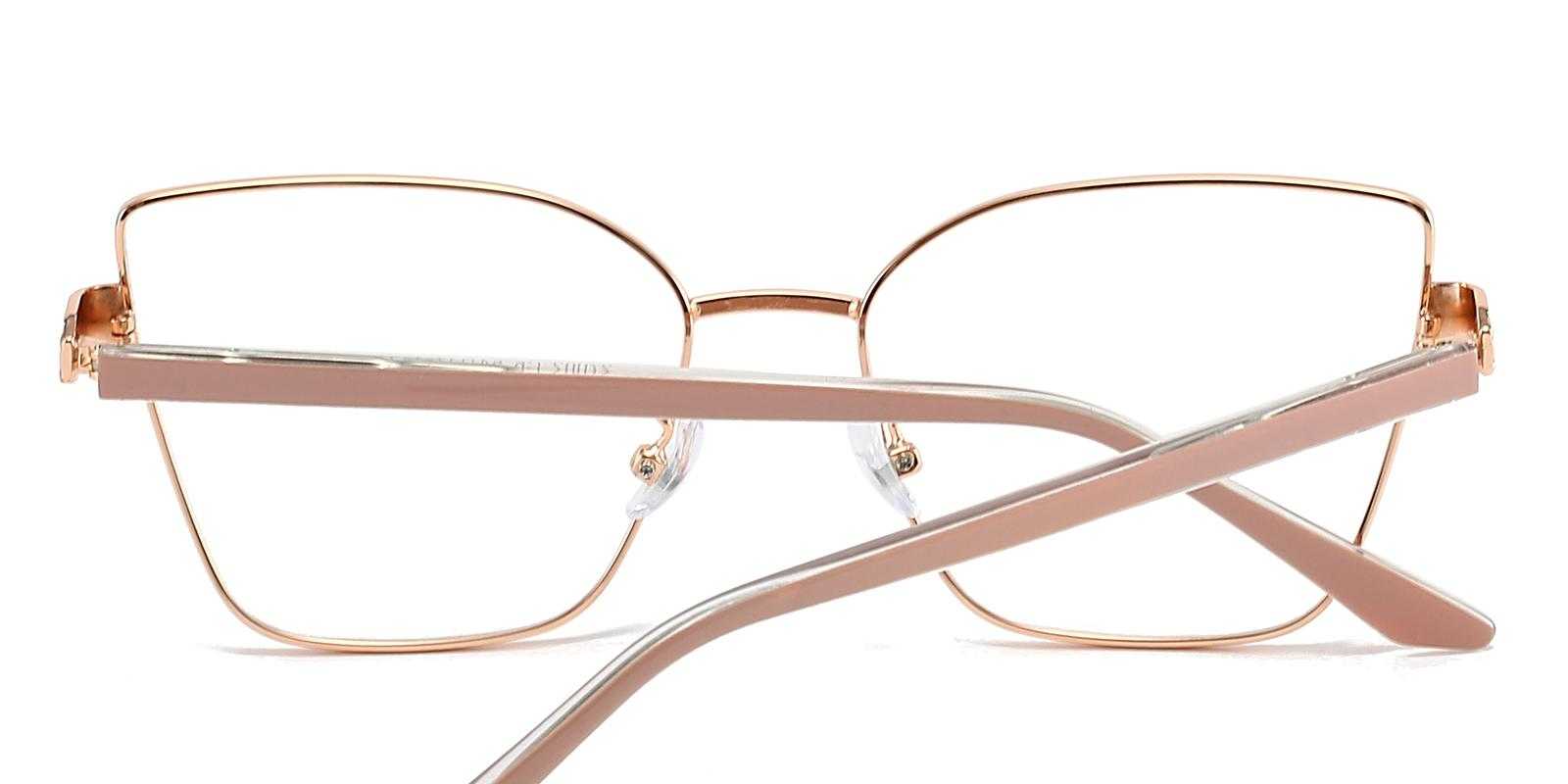 Muskegon Rosegold Metal Eyeglasses , SpringHinges , NosePads Frames from ABBE Glasses