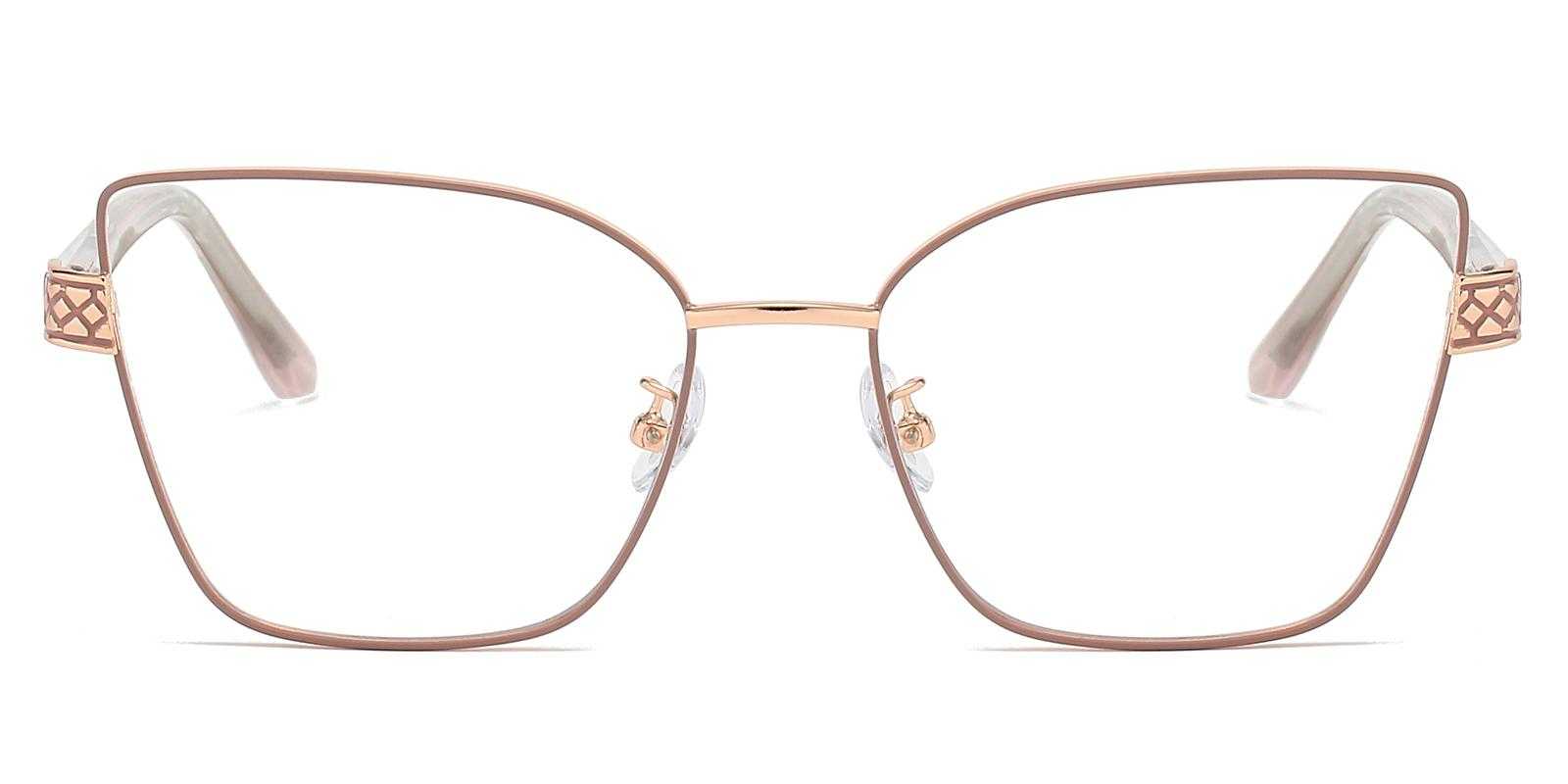 Muskegon Rosegold Metal Eyeglasses , SpringHinges , NosePads Frames from ABBE Glasses