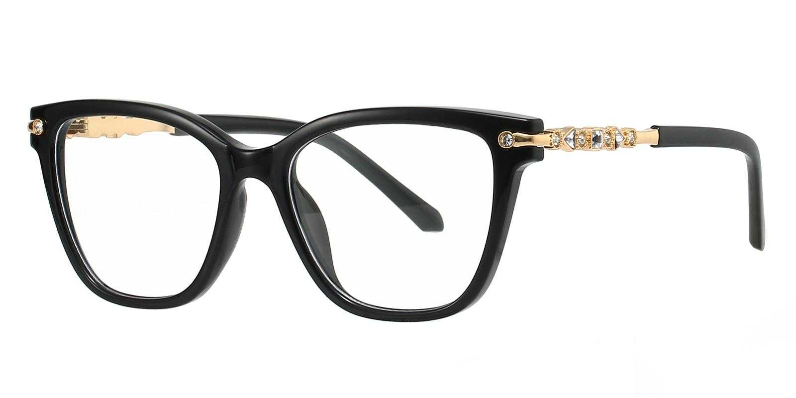 Rebeca Black Plastic Eyeglasses , UniversalBridgeFit Frames from ABBE Glasses