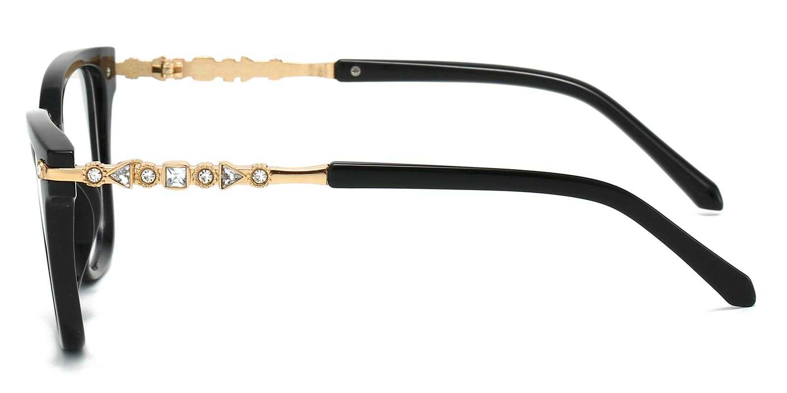 Rebeca Black Plastic Eyeglasses , UniversalBridgeFit Frames from ABBE Glasses