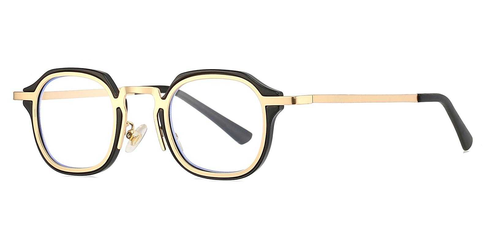 Flushing Gold Metal , Plastic Eyeglasses , NosePads Frames from ABBE Glasses