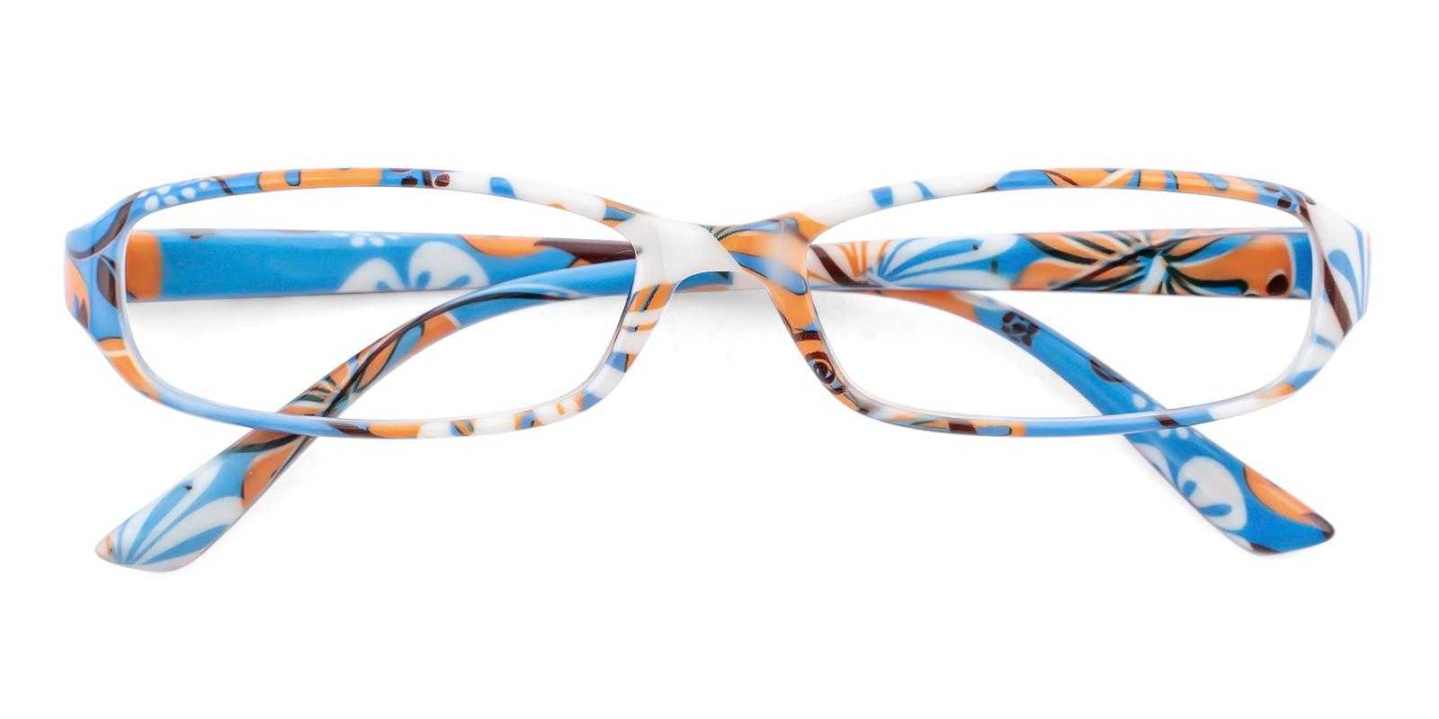Tasker Blue Plastic Eyeglasses , SpringHinges , UniversalBridgeFit Frames from ABBE Glasses