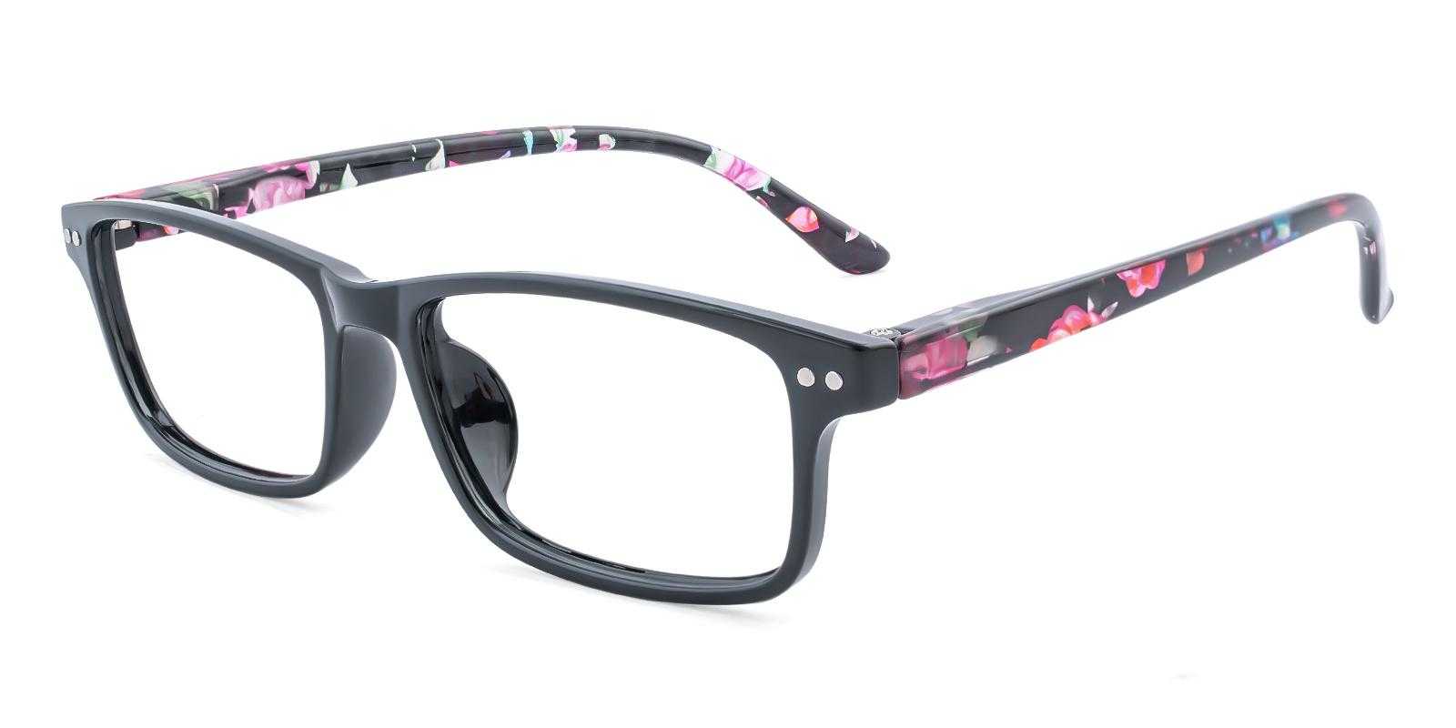Hemishere Black Plastic Eyeglasses , SpringHinges , UniversalBridgeFit Frames from ABBE Glasses