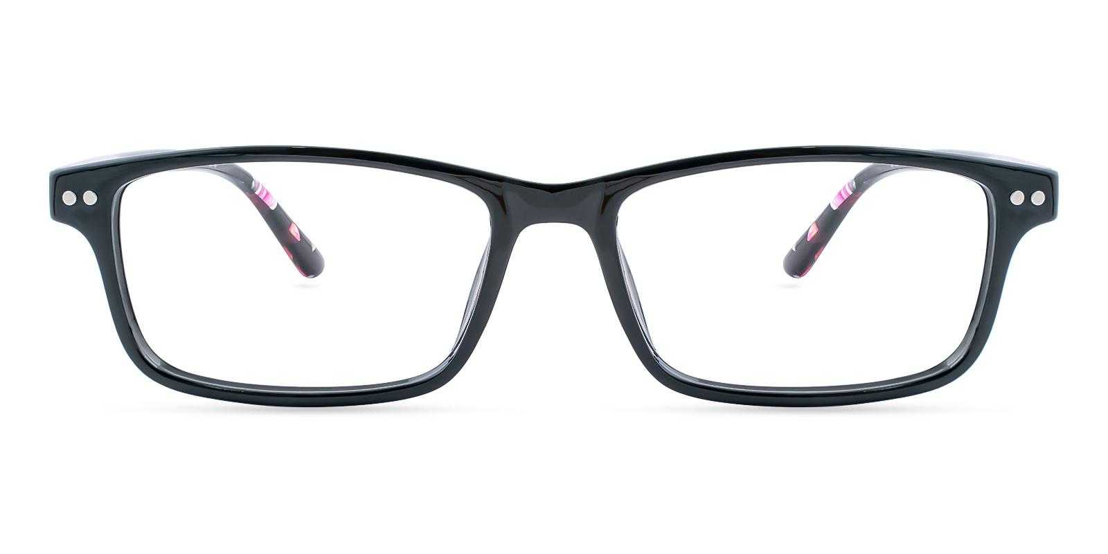 Hemishere Black Plastic Eyeglasses , SpringHinges , UniversalBridgeFit Frames from ABBE Glasses