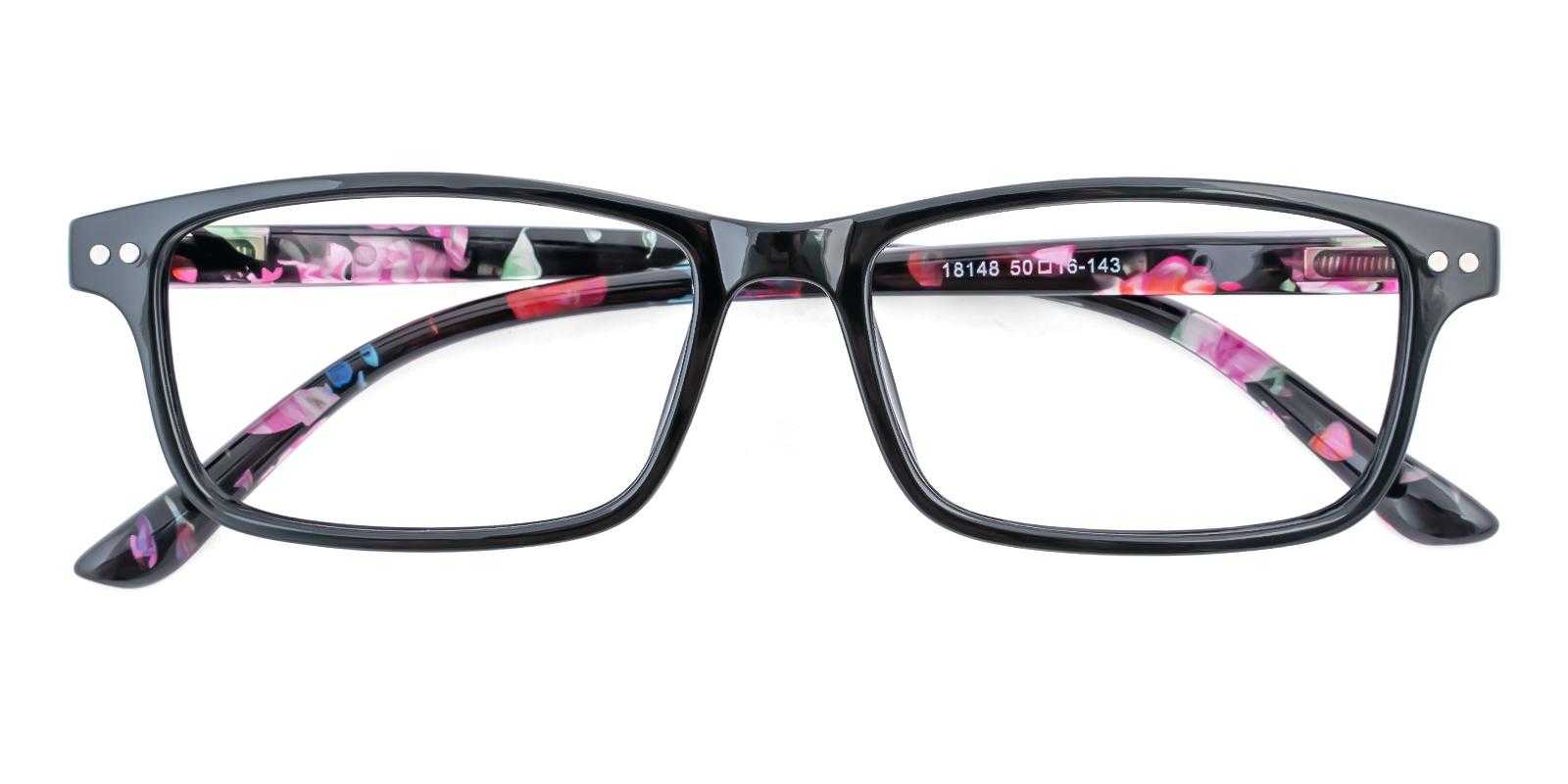 Hemishere Black Plastic Eyeglasses , SpringHinges , UniversalBridgeFit Frames from ABBE Glasses