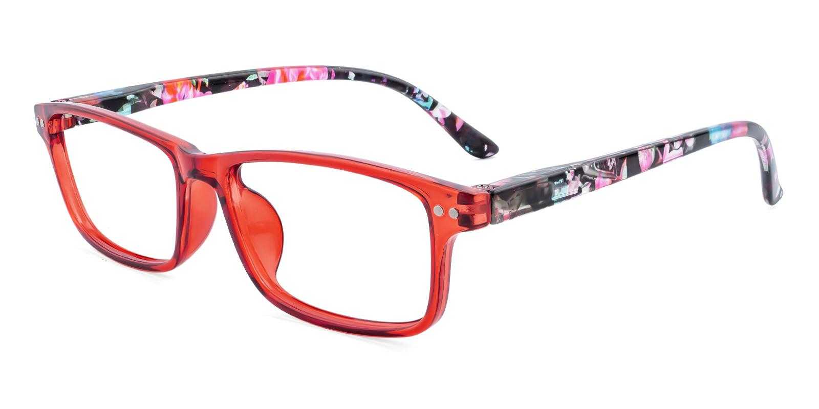 Hemishere Red Plastic Eyeglasses , SpringHinges , UniversalBridgeFit Frames from ABBE Glasses