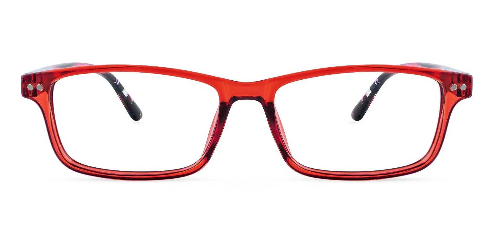 Hemishere Red Plastic Eyeglasses , SpringHinges , UniversalBridgeFit Frames from ABBE Glasses