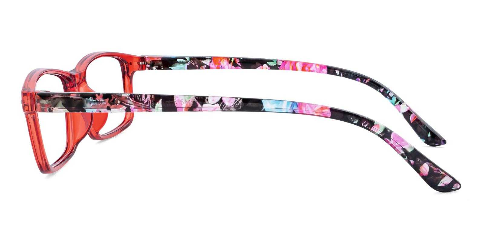 Hemishere Red Plastic Eyeglasses , SpringHinges , UniversalBridgeFit Frames from ABBE Glasses