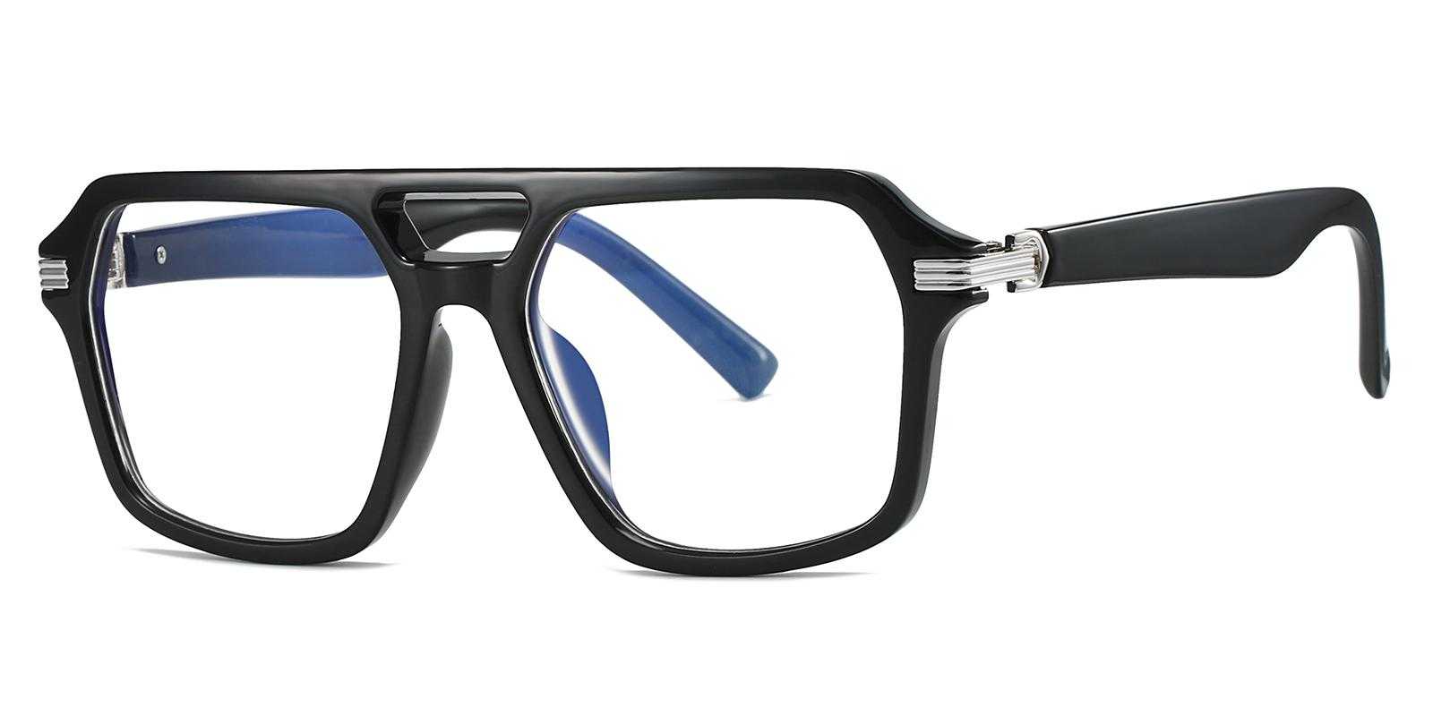 Bethnal Black Plastic Eyeglasses , UniversalBridgeFit Frames from ABBE Glasses