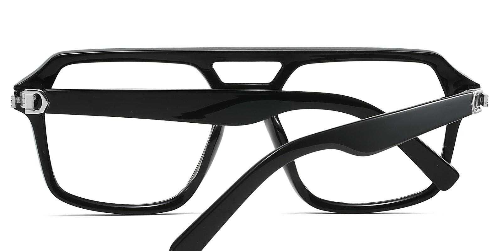 Bethnal Black Plastic Eyeglasses , UniversalBridgeFit Frames from ABBE Glasses