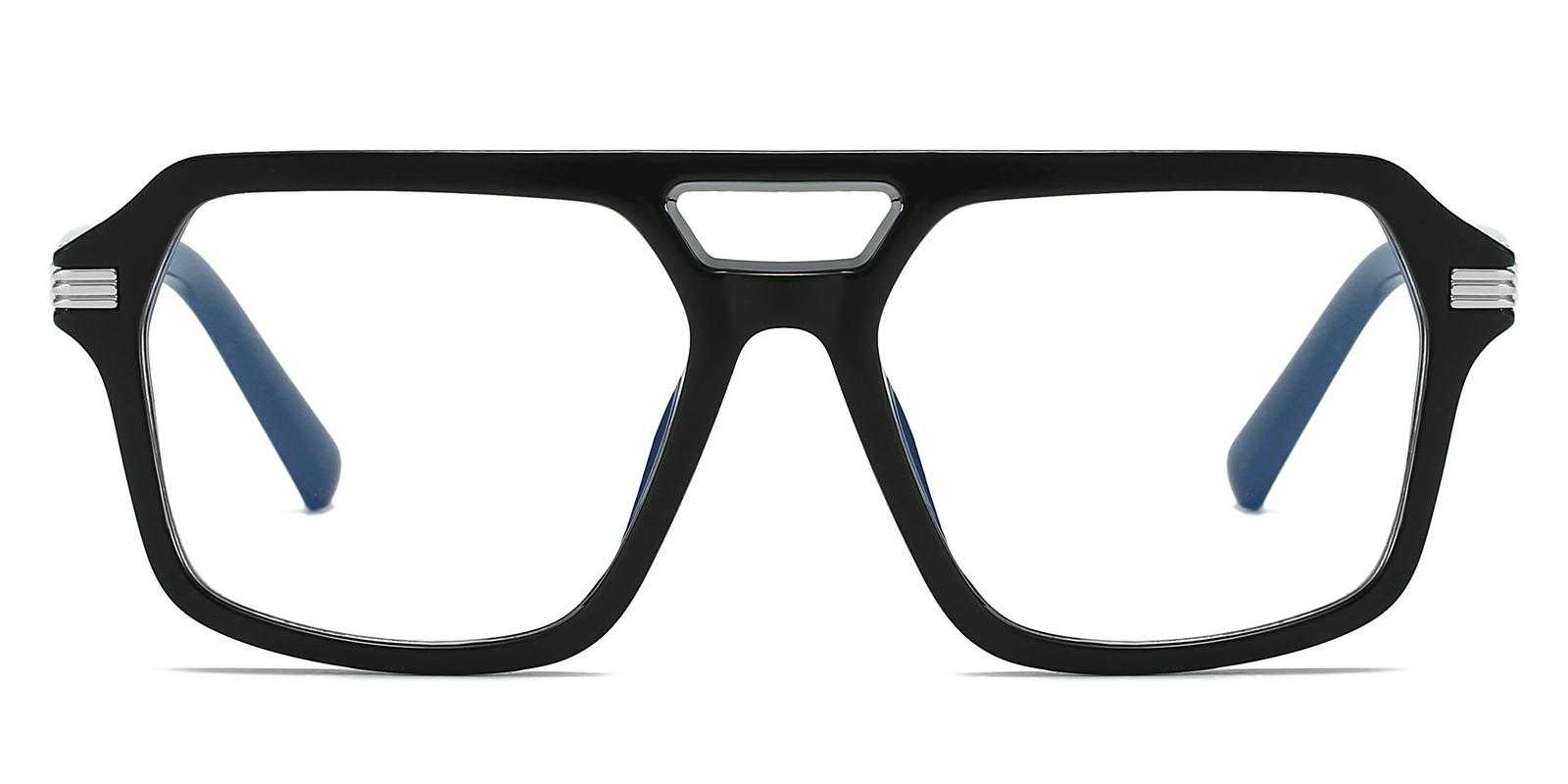 Bethnal Black Plastic Eyeglasses , UniversalBridgeFit Frames from ABBE Glasses