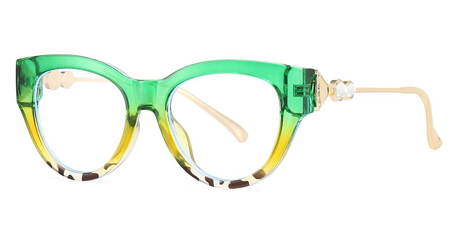 Eros Green Plastic Eyeglasses , UniversalBridgeFit Frames from ABBE Glasses