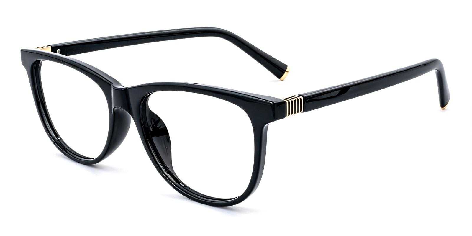 Ayla Black Plastic Eyeglasses , UniversalBridgeFit Frames from ABBE Glasses