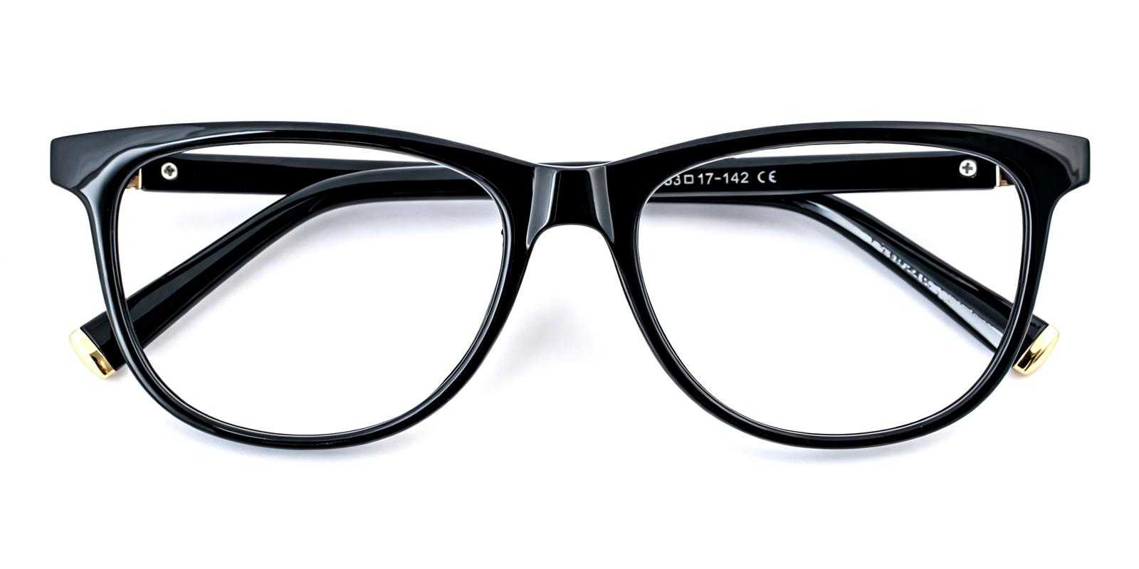 Ayla Black Plastic Eyeglasses , UniversalBridgeFit Frames from ABBE Glasses