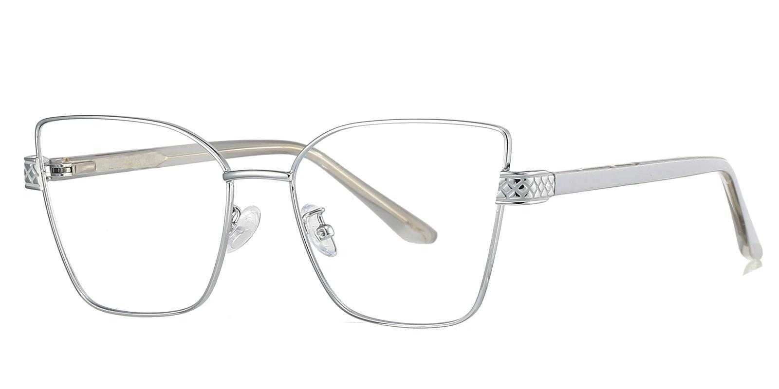 Rialto Silver Metal Eyeglasses , SpringHinges , NosePads Frames from ABBE Glasses