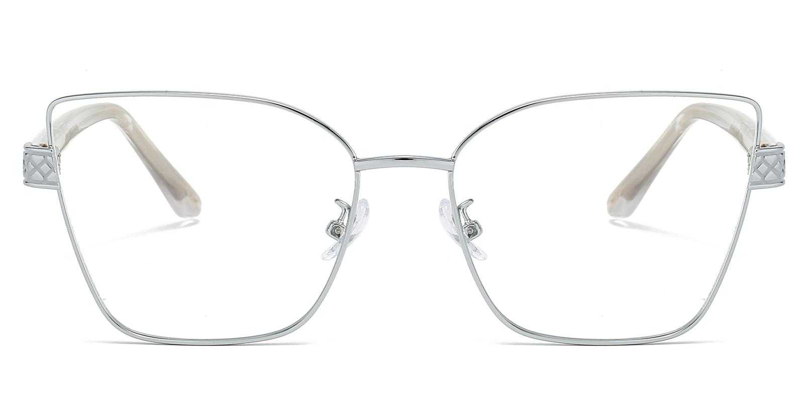 Rialto Silver Metal Eyeglasses , SpringHinges , NosePads Frames from ABBE Glasses