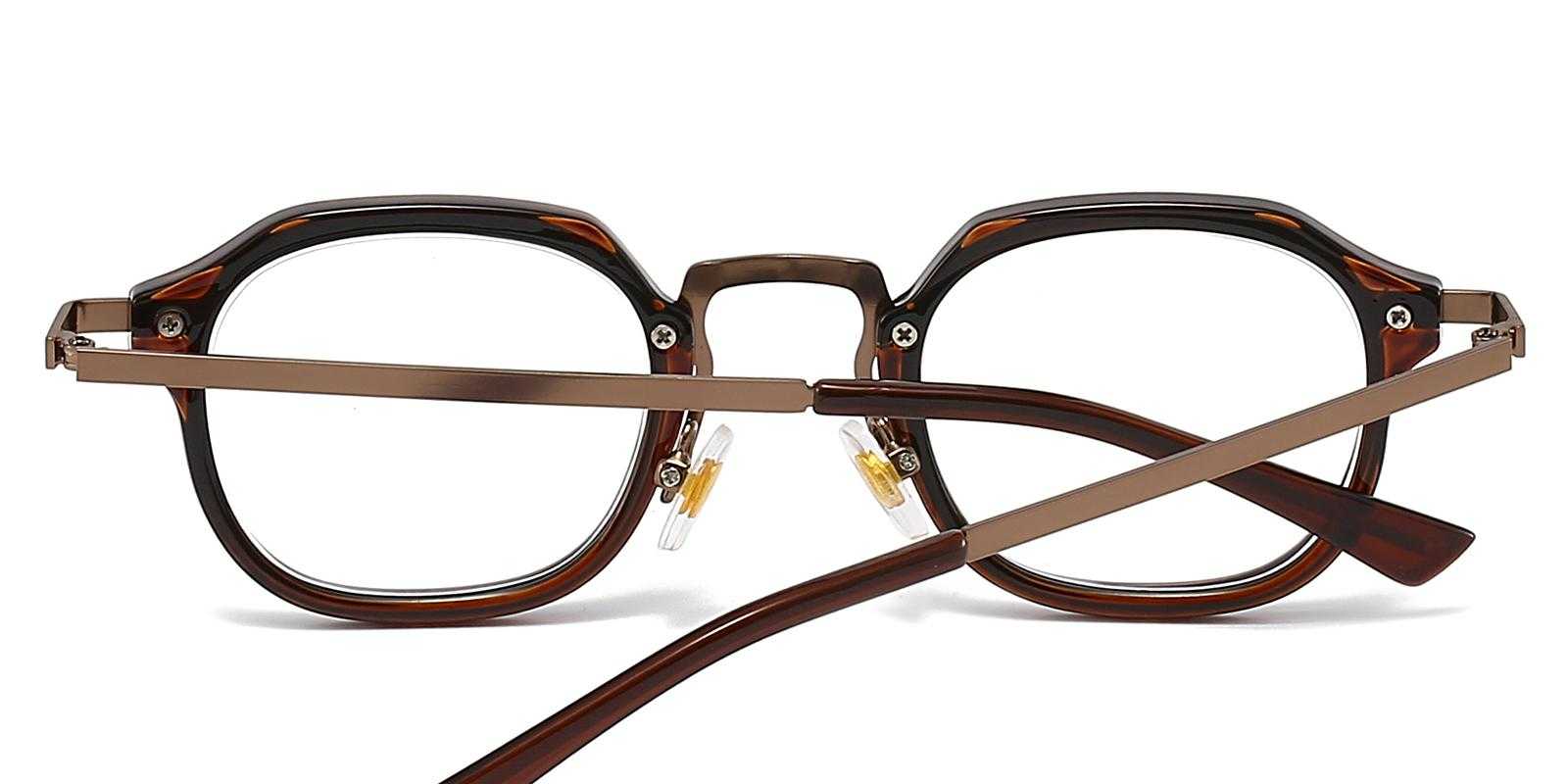 Observation Brown Metal Eyeglasses , NosePads Frames from ABBE Glasses