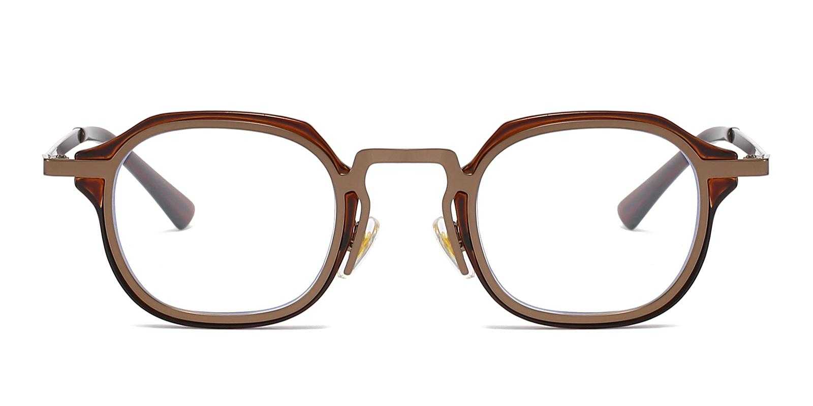Observation Brown Metal Eyeglasses , NosePads Frames from ABBE Glasses